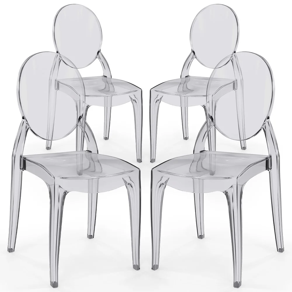 Zestaw 4 krzeseł do jadalni przezroczystych - Estilo Victoria  image 8
