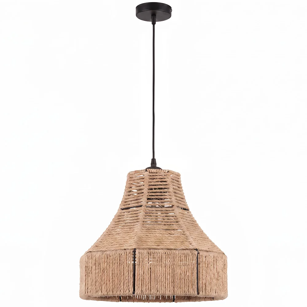 Lampa wisząca Naturalna Lina i Metal – Styl Boho – Ręcznie wykonany projekt – Lorena image 8