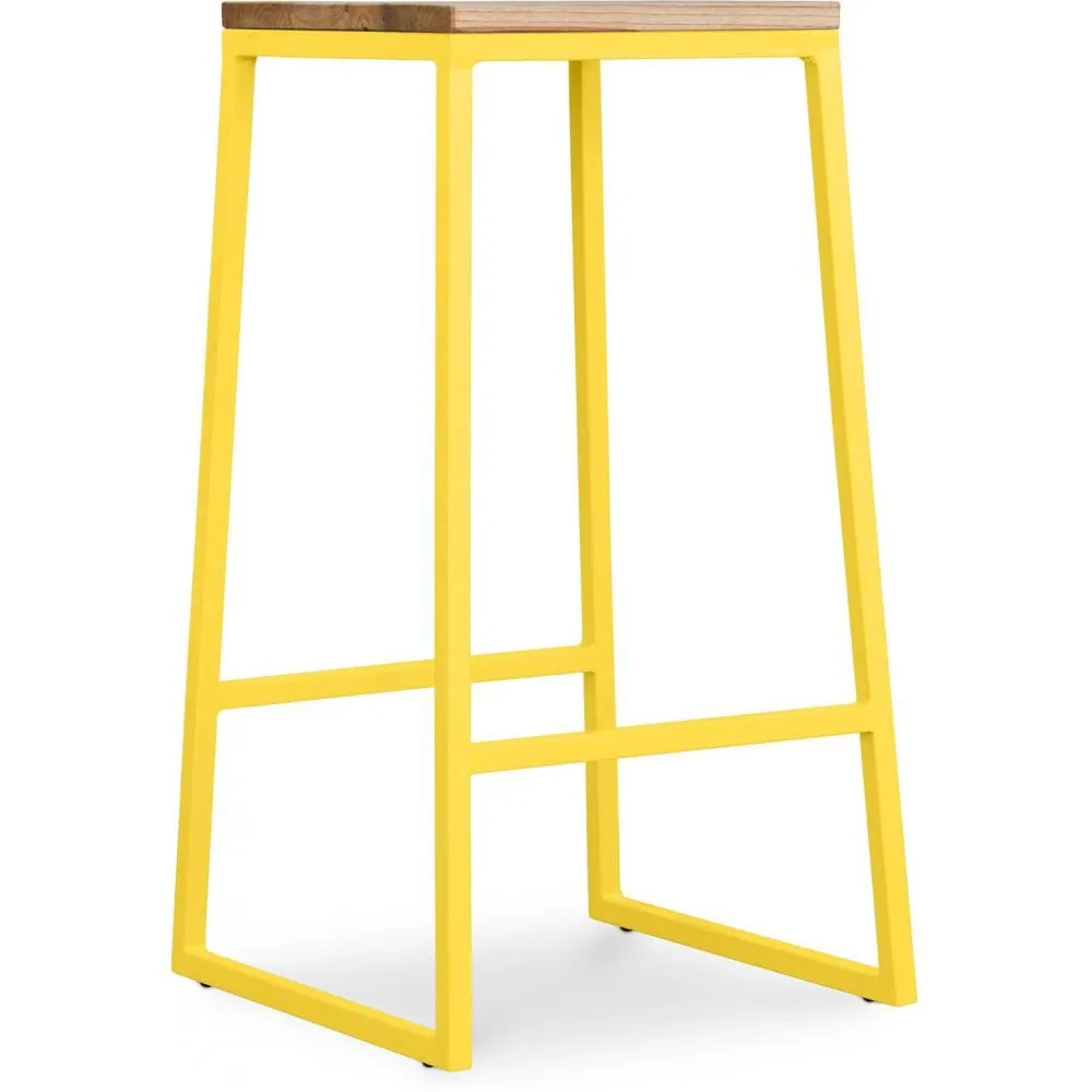 Stołek barowy - Industrial Design - Wood & Metal - 76cm - Big Boy image 8