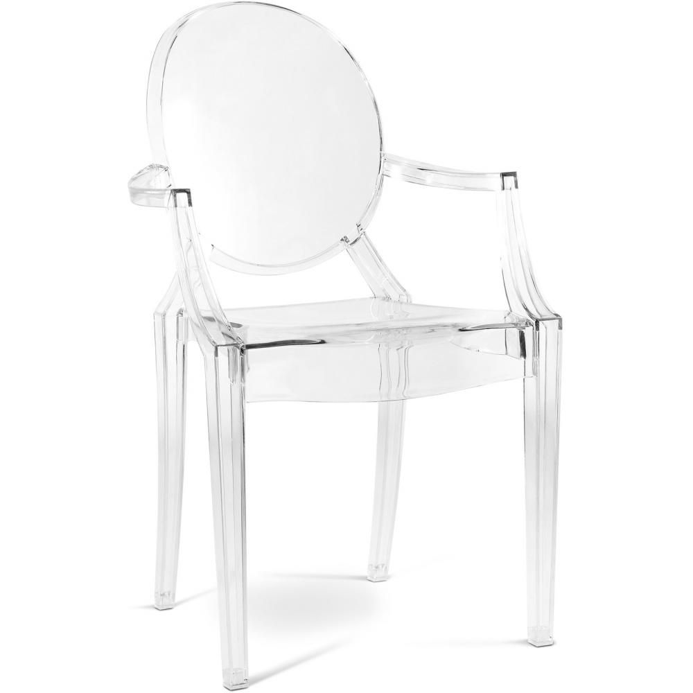 Przezroczyste krzesło do jadalni - Design z podłokietnikami - Ludwik XIV image 8