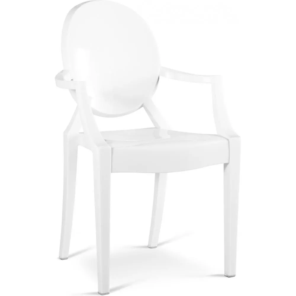 Przezroczyste krzesło do jadalni - Design z podłokietnikami - Ludwik XIV image 8