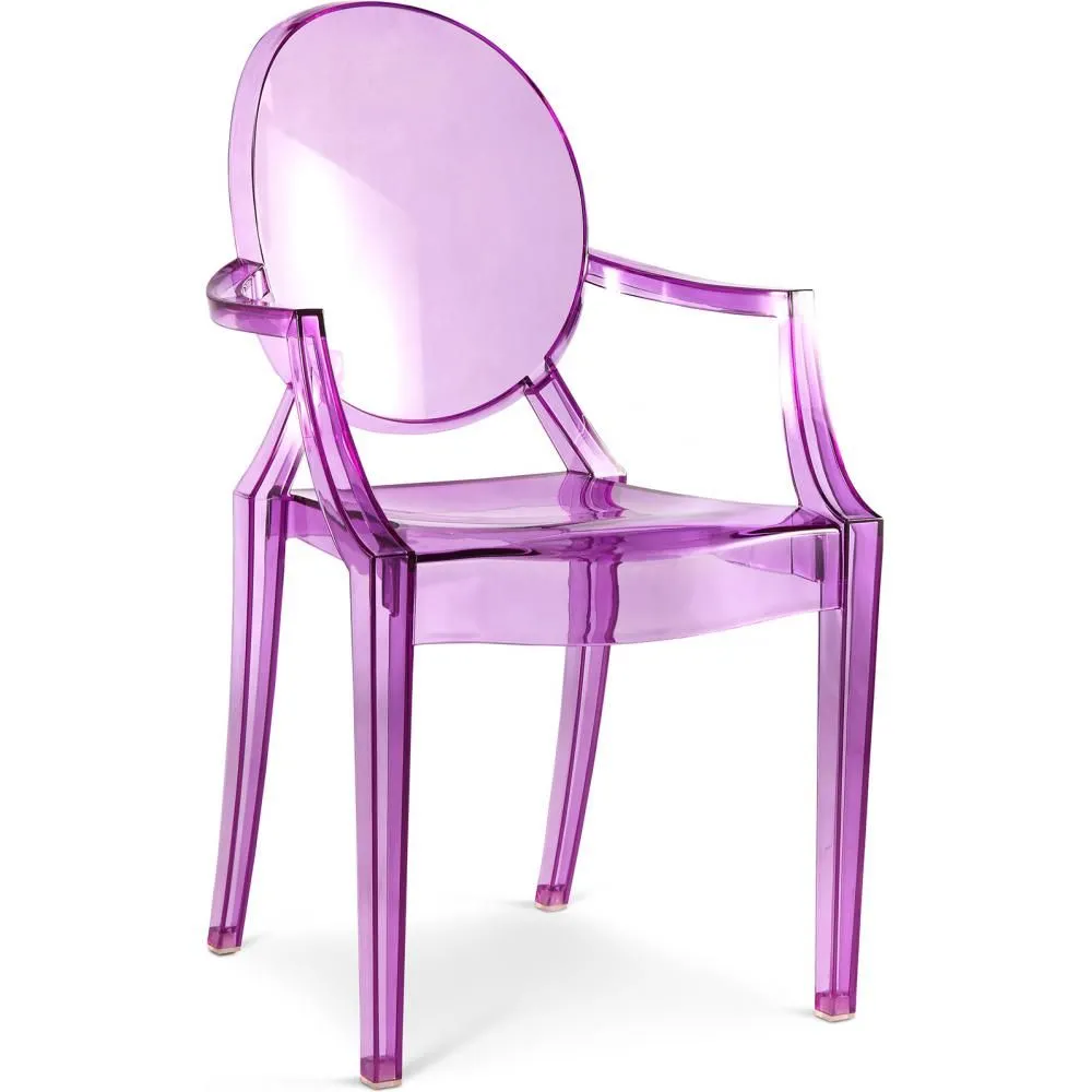 Przezroczyste krzesło do jadalni - Design z podłokietnikami - Ludwik XIV image 8
