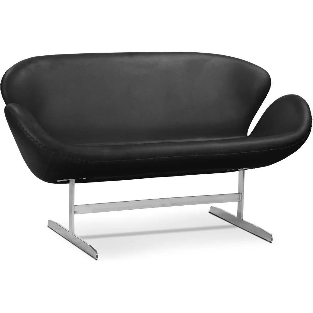 Sofa zakrzywiona - Tapicerowana w skórze - 2 miejsca siedzące - Svin image 8