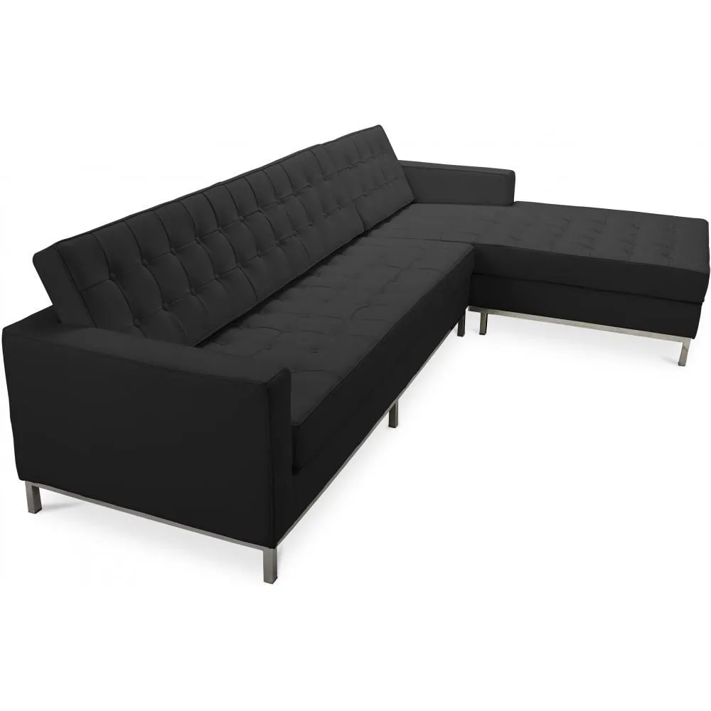 Designerski salonik z kanapą - tapicerowany w skórze - Sama image 8