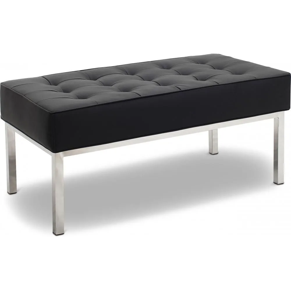 Designerska ławka - 2 miejsca - tapicerowana skórą - Konel image 8