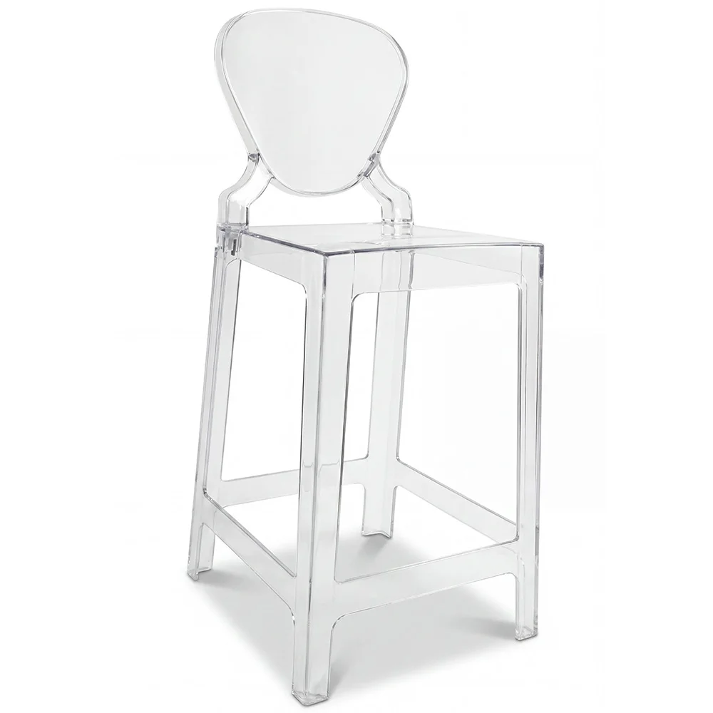 Stołek barowy z oparciem - Transparent Design - 65cm - Victoria Queen image 8