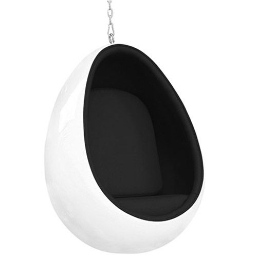 Designerski fotel wiszący Egg - tapicerowany tkaniną - Eny image 8