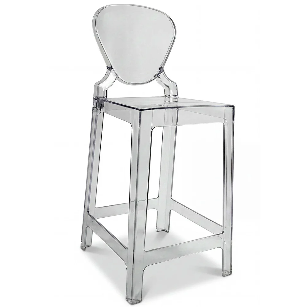 Stołek barowy z oparciem - Transparent Design - 65cm - Victoria Queen image 8
