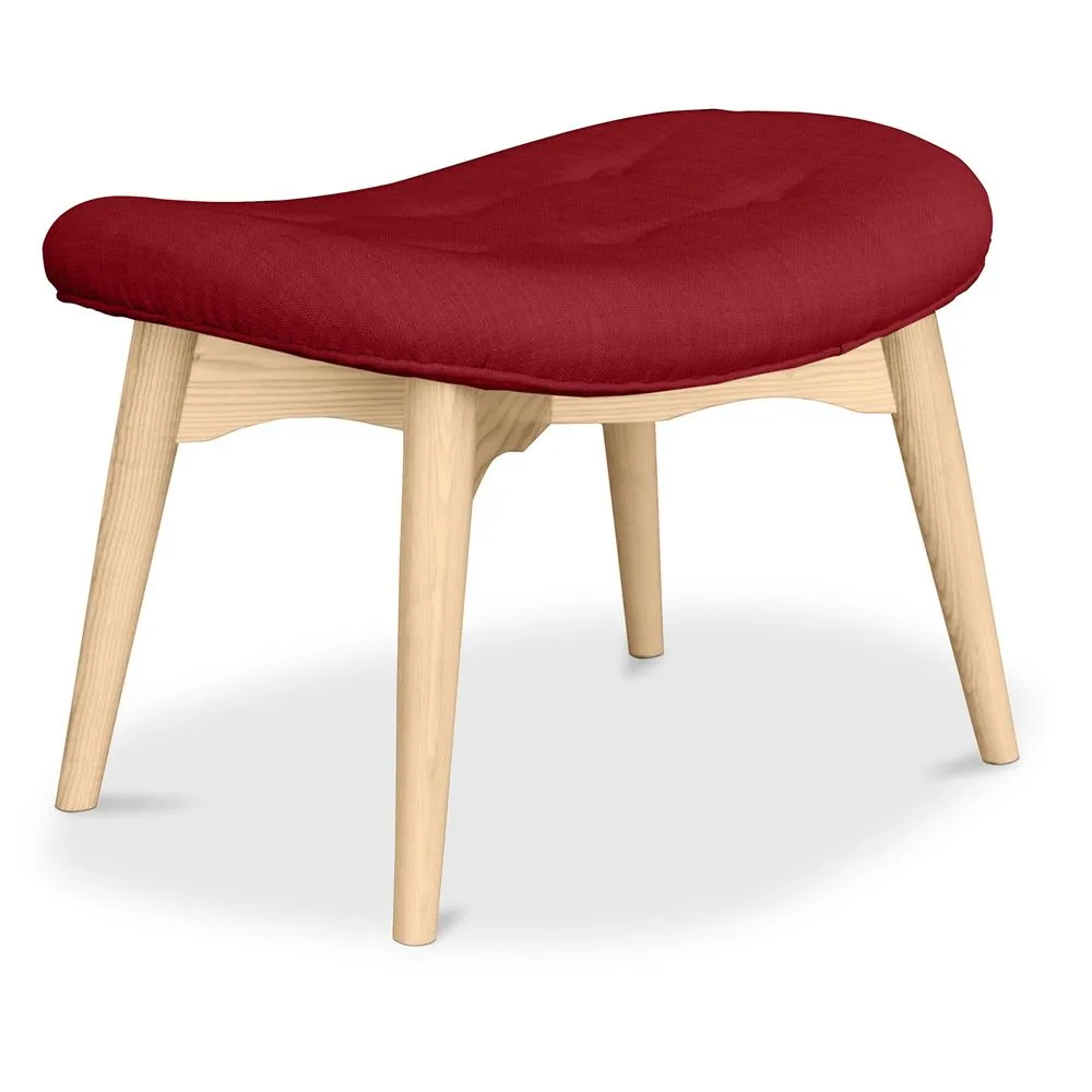 Podnóżek tapicerowany lnem - Skandynawski design - Drewno - Kontor image 8