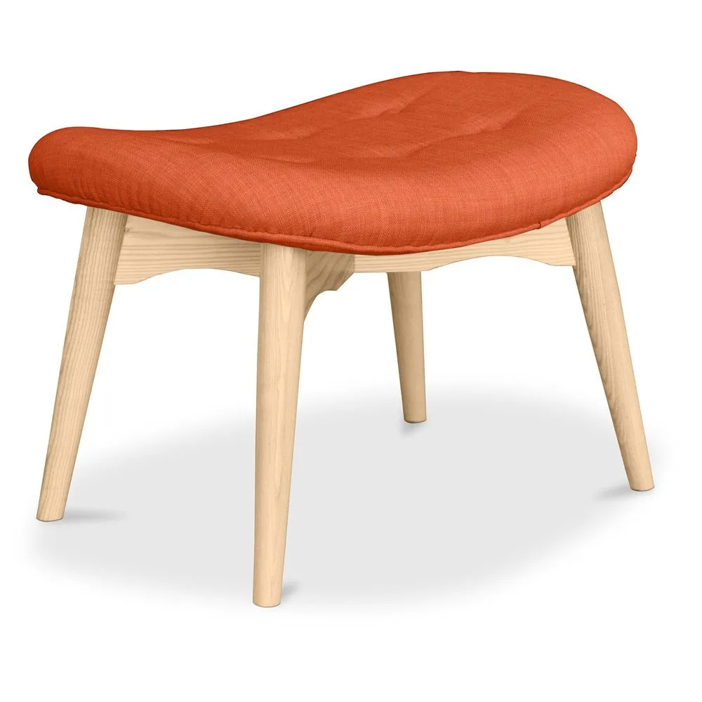 Podnóżek tapicerowany lnem - Skandynawski design - Drewno - Kontor image 8