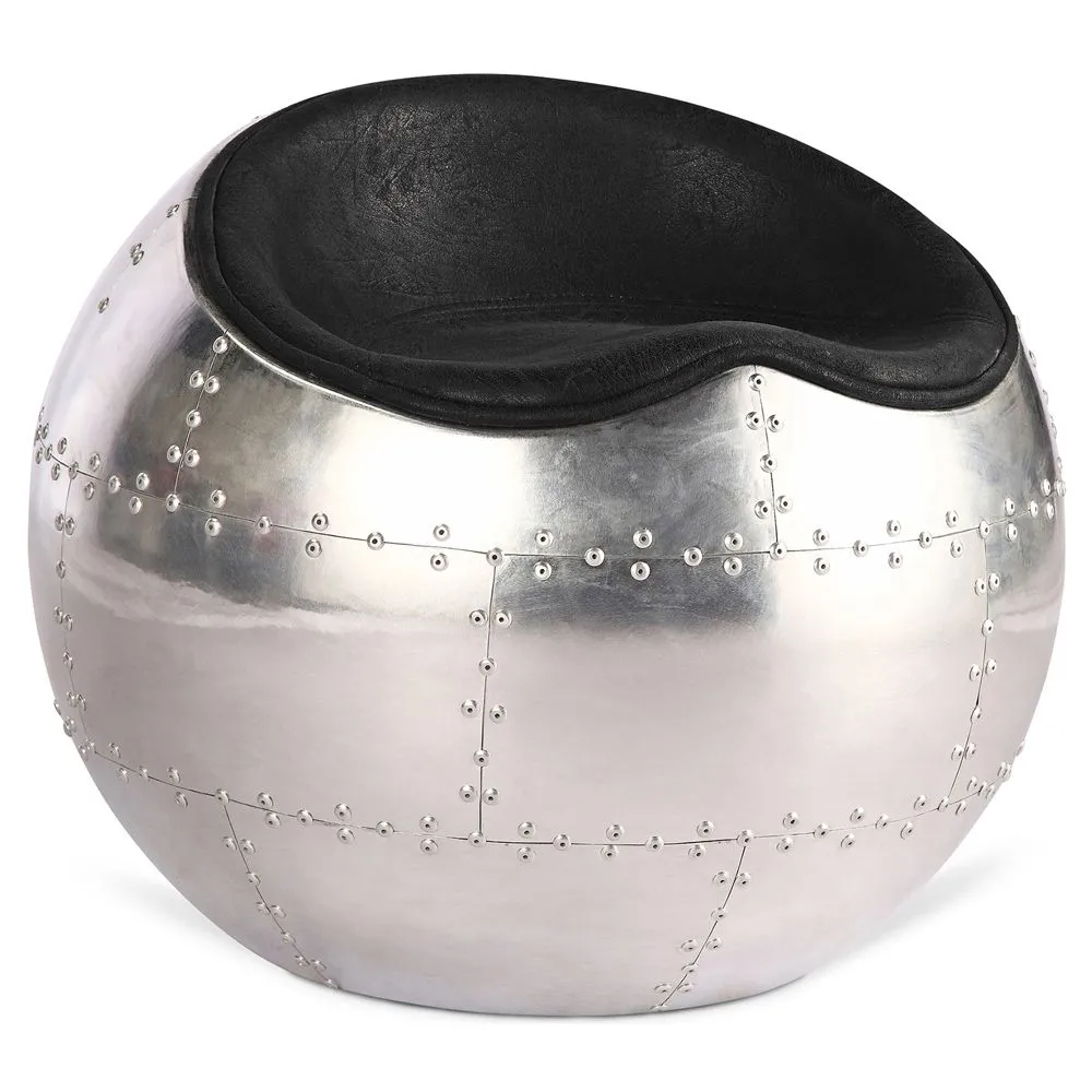 Krzesło do salonu - Skóra i metal - Circle image 8