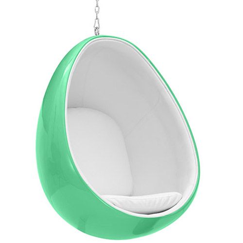 Fotel designerski z wiszącymi jajkami - tapicerowany tkaniną - Eny image 8