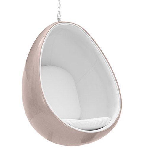 Fotel designerski z wiszącymi jajkami - tapicerowany tkaniną - Eny image 8