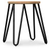 Okrągły stołek barowy - Industrial Design - Wood & Steel - 44cm - Hairpin image 7