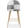 Patchworkowy stołek tapicerowany - styl skandynawski - 66cm -  czarno-biały - Evelyne image 7