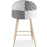 Patchworkowy stołek tapicerowany - styl skandynawski - 66cm -  czarno-biały - Evelyne image 7
