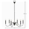 Lampa wisząca metalowa w stylu żyrandola matowa czarna – 6 ramion - Lumella image 7